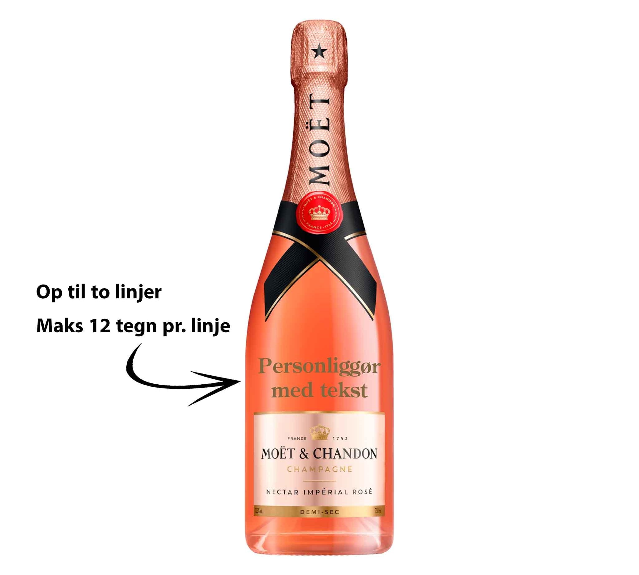 Moët & Chandon Personliggør Moët & Chandon Nectar Impérial Rosé NV Demi - Sec 75 cl. - PremiumBottles