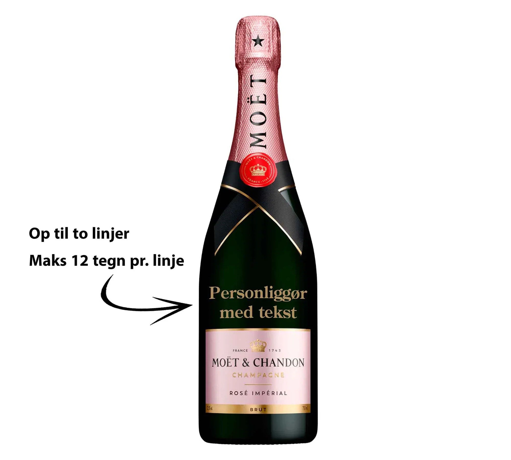 Moët & Chandon Personliggør Moët & Chandon Rosé Impérial Brut NV 75 cl. - PremiumBottles