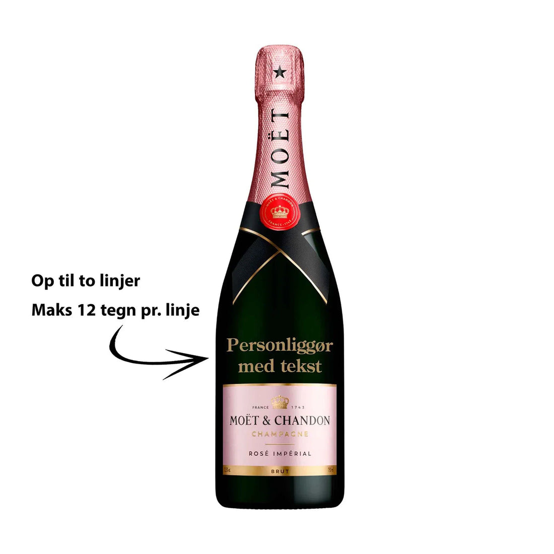 Moët &amp; Chandon Personliggør Moët &amp; Chandon Rosé Impérial Brut NV 75 cl. - PremiumBottles