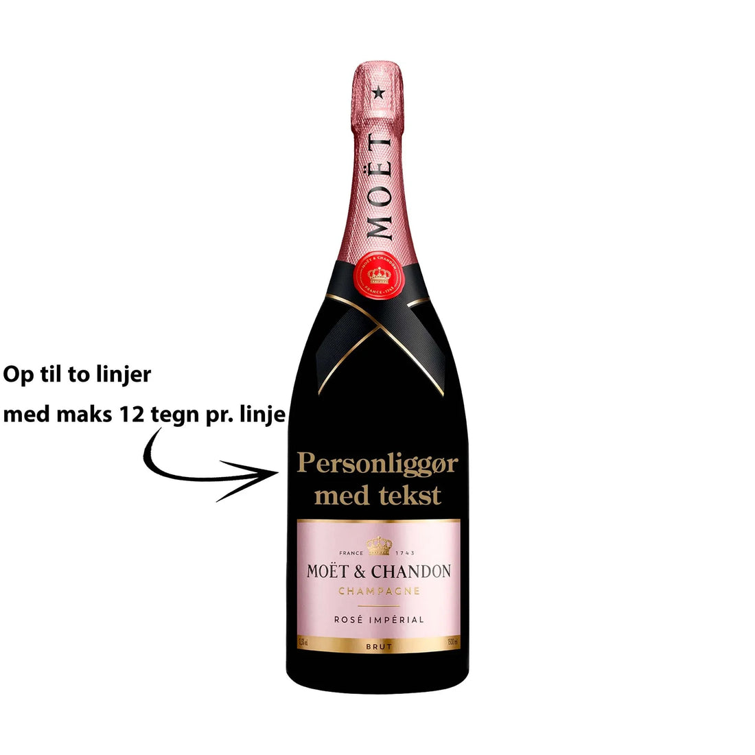 Moët &amp; Chandon Personliggør Moët &amp; Chandon Rose Imperial Brut NV Magnum 150 cl. - PremiumBottles