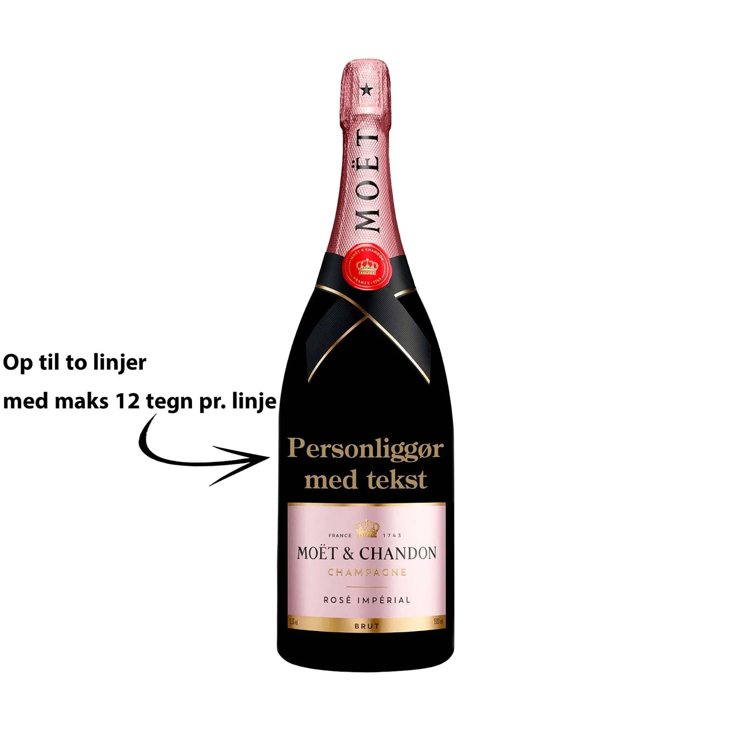 Moët &amp; Chandon Personliggør Moët &amp; Chandon Rose Imperial Brut NV Magnum 150 cl. - PremiumBottles
