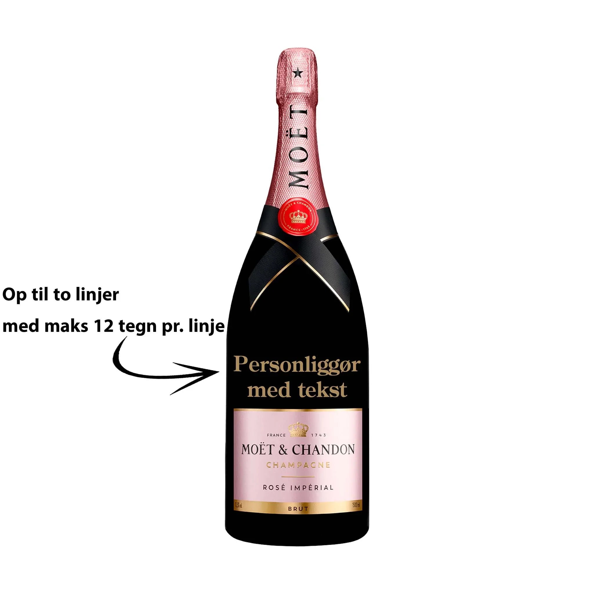 Moët &amp; Chandon Personliggør Moët &amp; Chandon Rose Imperial Brut NV Magnum 150 cl. - PremiumBottles