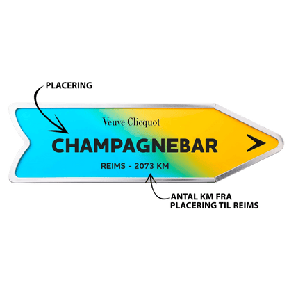 Veuve Clicquot Veuve Clicquot Yellow Label Brut NV 75 cl. Personliggør Blue Arrow Tin kasse - PremiumBottles