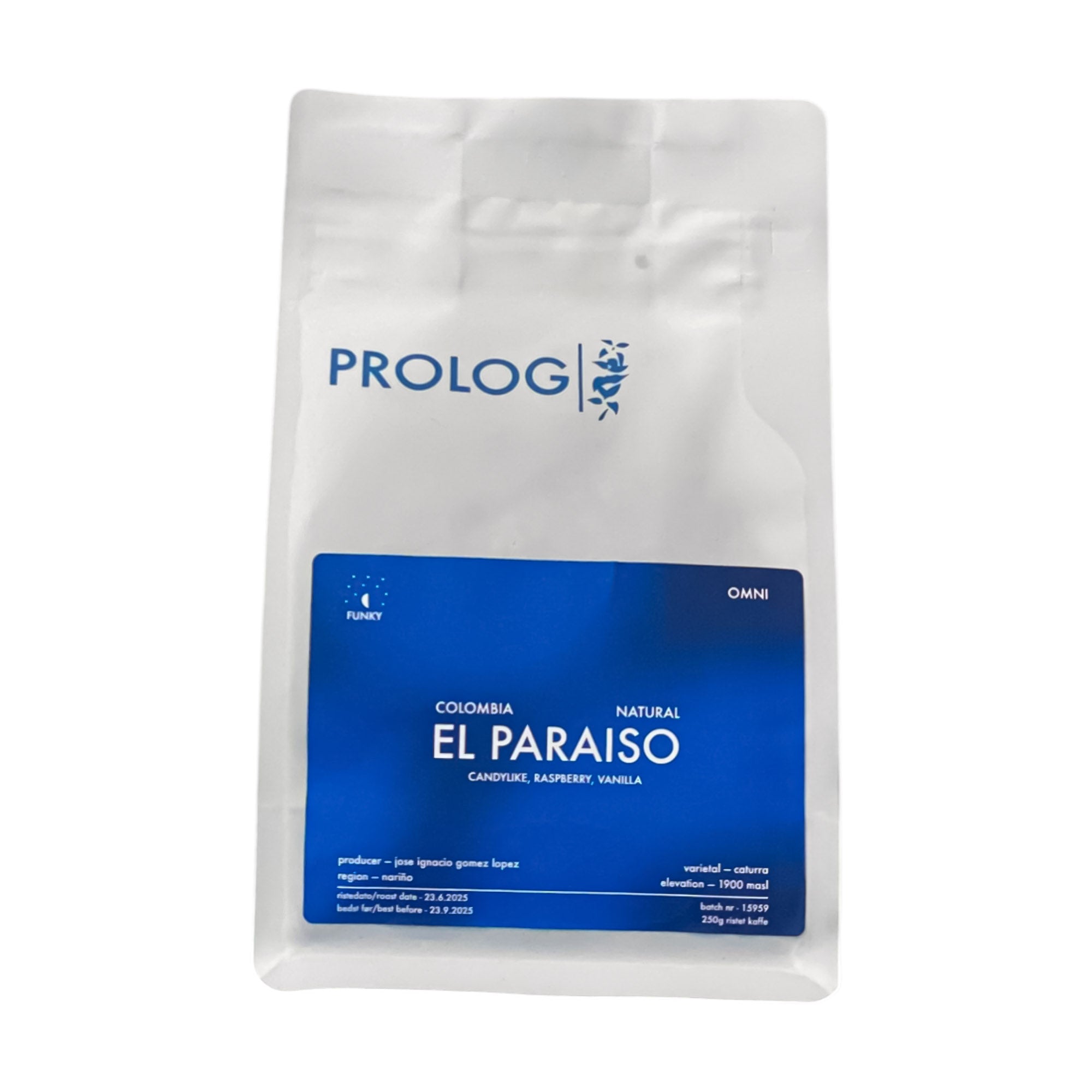 Prolog Prolog El Paraiso Caturra Natural 250 gram kaffe (Ristedato: 23.06.2025) - PremiumBottles