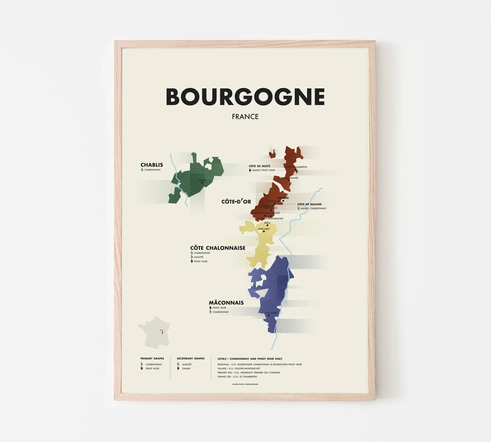 Rasmus Palsgård Art by Feinschmeckeren: Bourgogne Plakat 50x70 cm. - PremiumBottles
