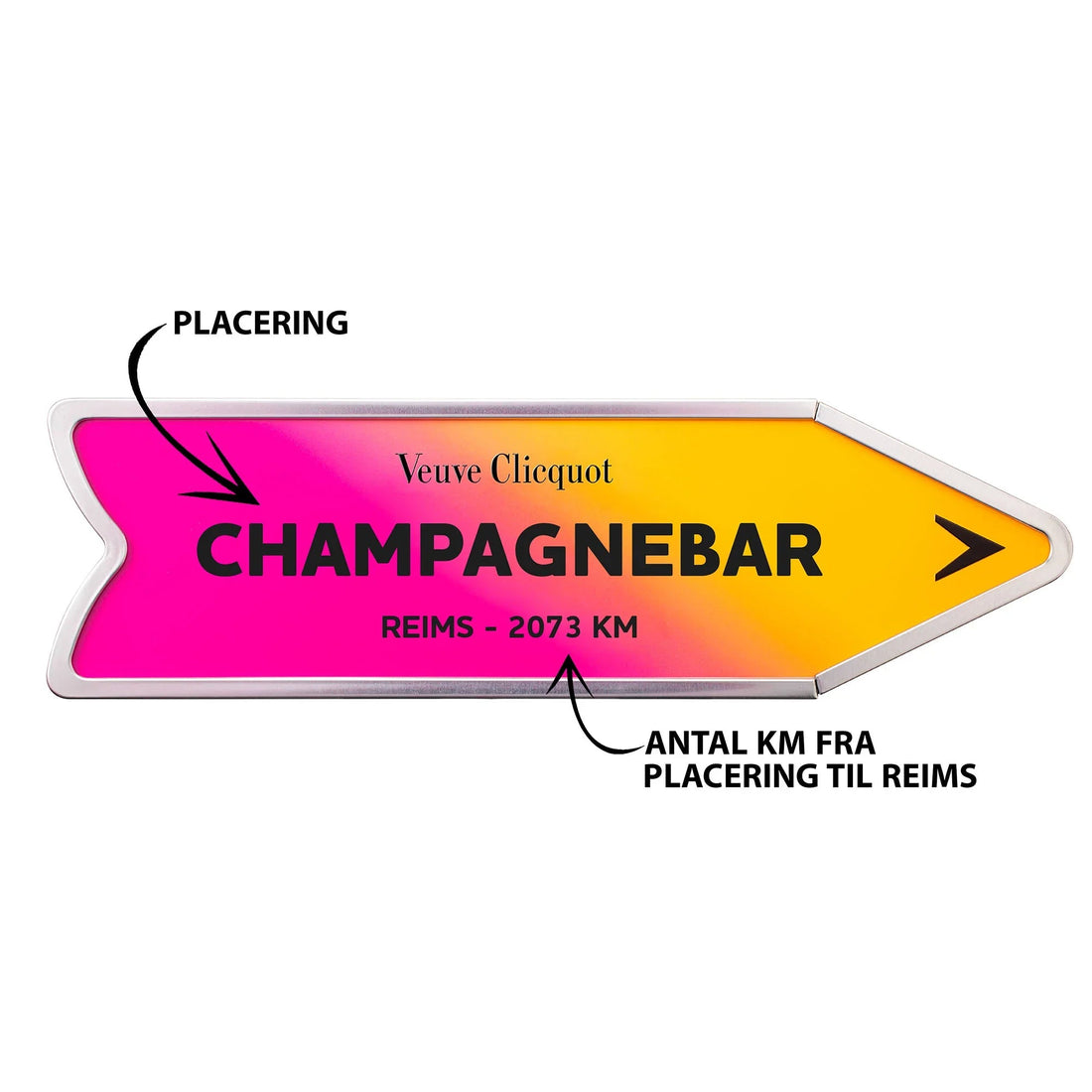 Veuve Clicquot Veuve Clicquot Rosé 75 cl. Personliggør Pink Arrow Tin kasse - PremiumBottles