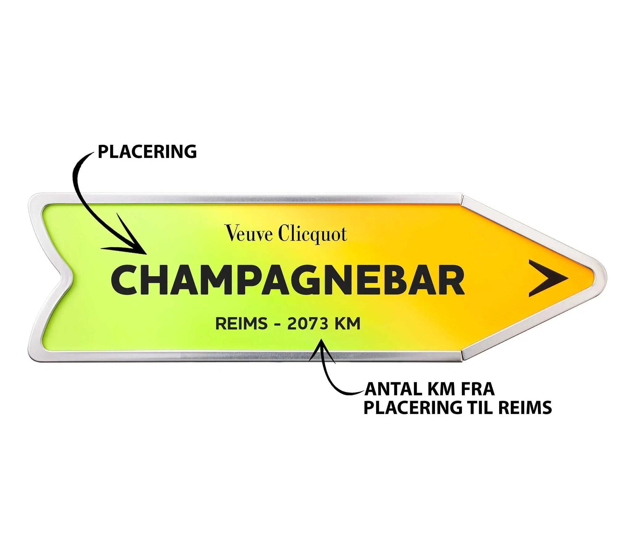 Veuve Clicquot Veuve Clicquot Yellow Label Brut NV 75 cl. Personliggør Green Arrow Tin kasse - PremiumBottles