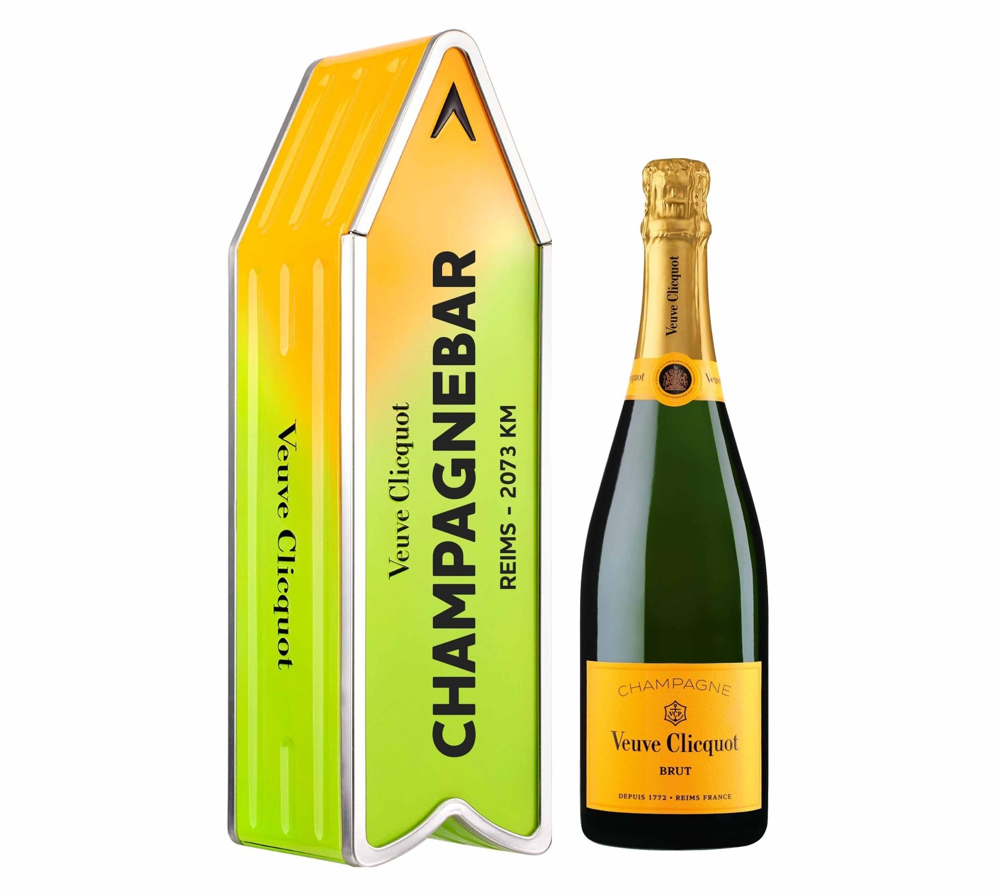Veuve Clicquot Veuve Clicquot Yellow Label Brut NV 75 cl. Personliggør Green Arrow Tin kasse - PremiumBottles