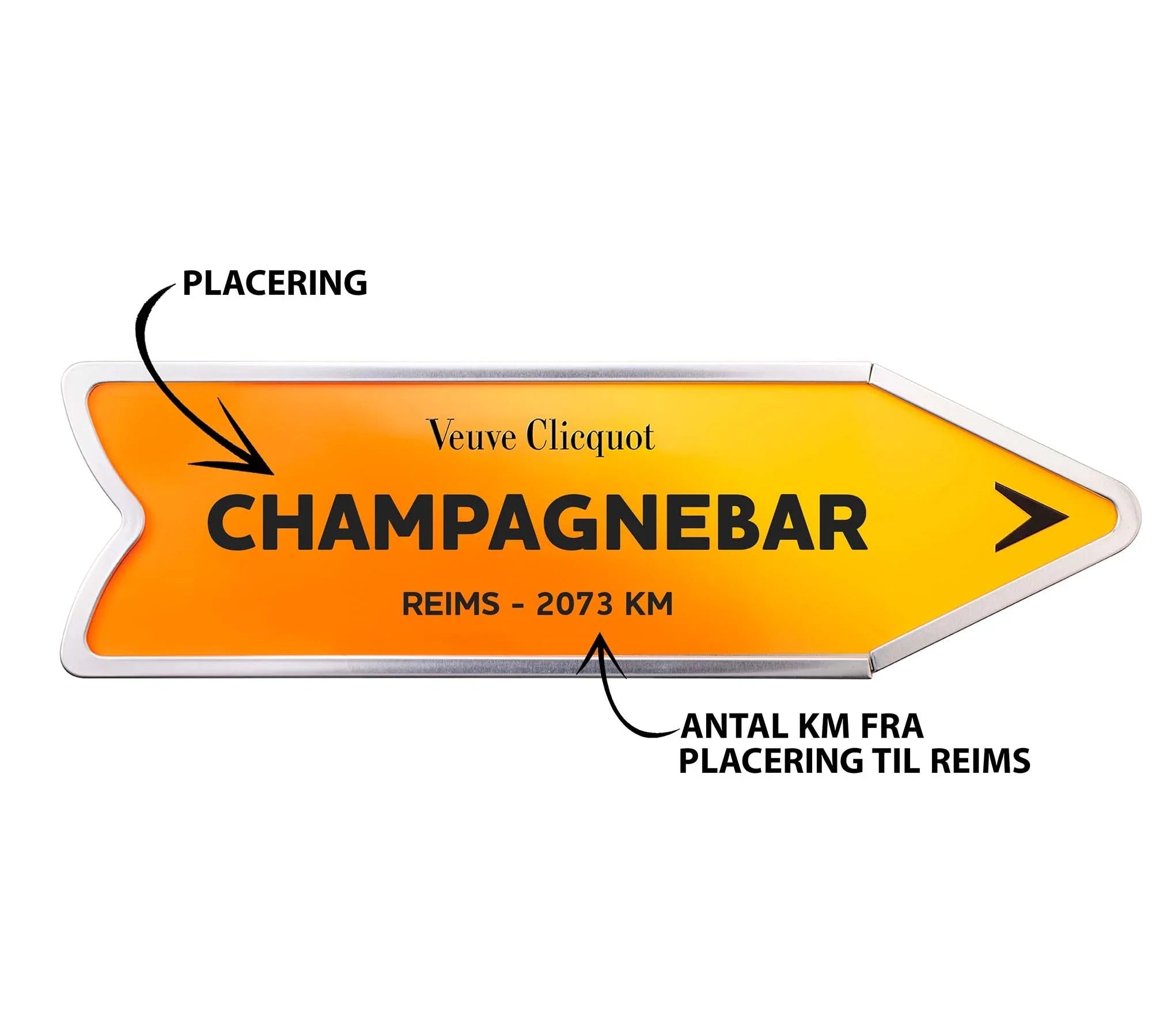 Veuve Clicquot Veuve Clicquot Yellow Label Brut NV 75 cl. Personliggør Orange Arrow Tin kasse - PremiumBottles